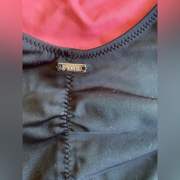 PINK Victoria's Secret Black Halter One Piece Bathing Suit Med - Picture 4 of 7